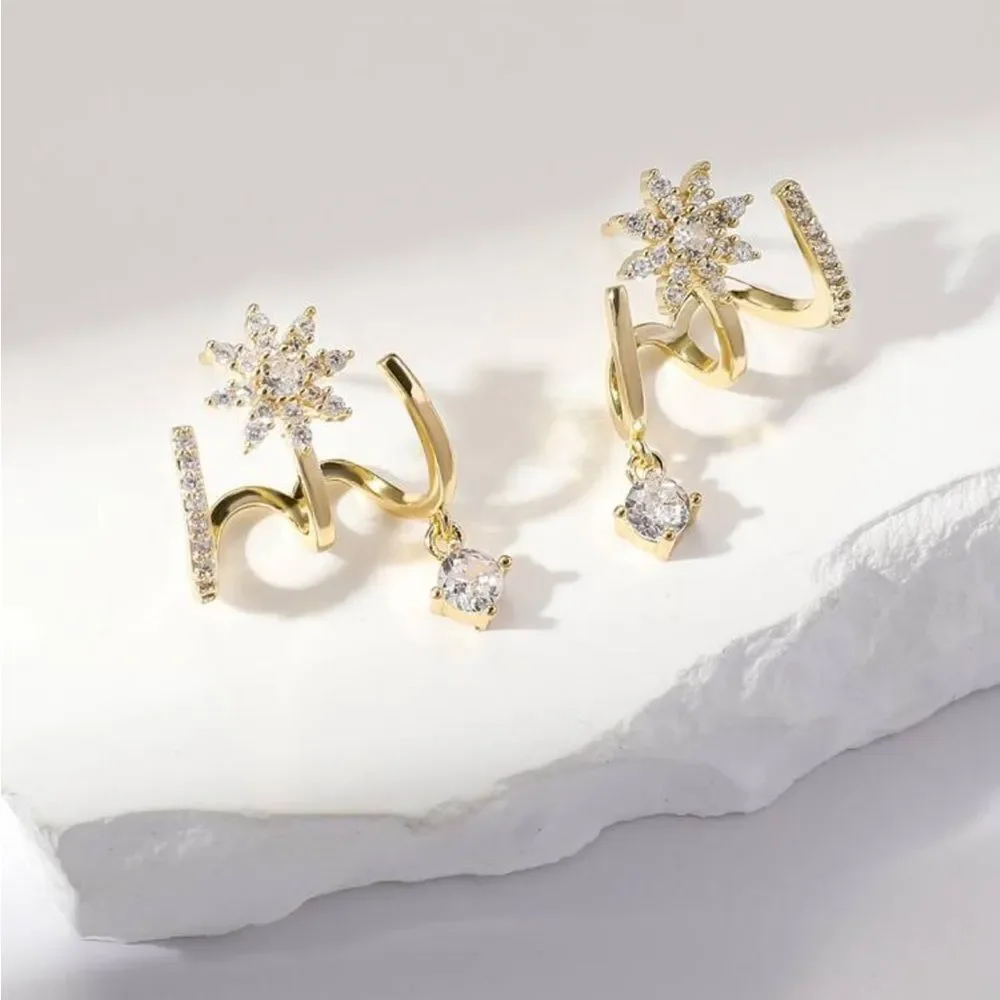 Diamond decor earrings M1073